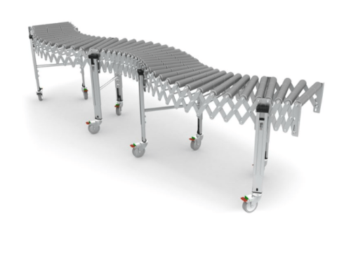 SOCO Flexi conveyors with 3-parted Ø 48 plastic rollers