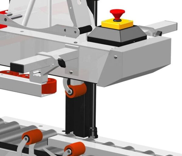 Side pressure guides and centrally placed emergency stop switch.