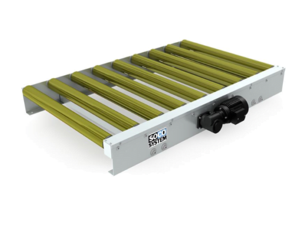 SOCO Driven pallet roller conveyors with side-mounted gear motor