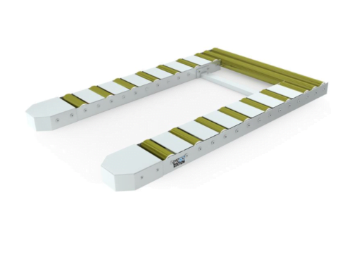 SOCO Non-driven 2-part pallet roller conveyors with cover plates